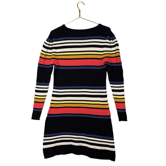 Free People Giget Stripe Knit Dress Multicolor Cotton Blend Retro Boho | Small - Picture 10 of 10